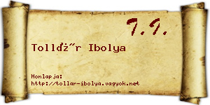Tollár Ibolya névjegykártya